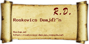 Roskovics Demjén névjegykártya